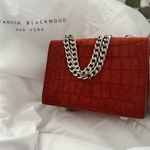 Brandon Blackwood Mini Sophia bag croc embossed shoulder bag